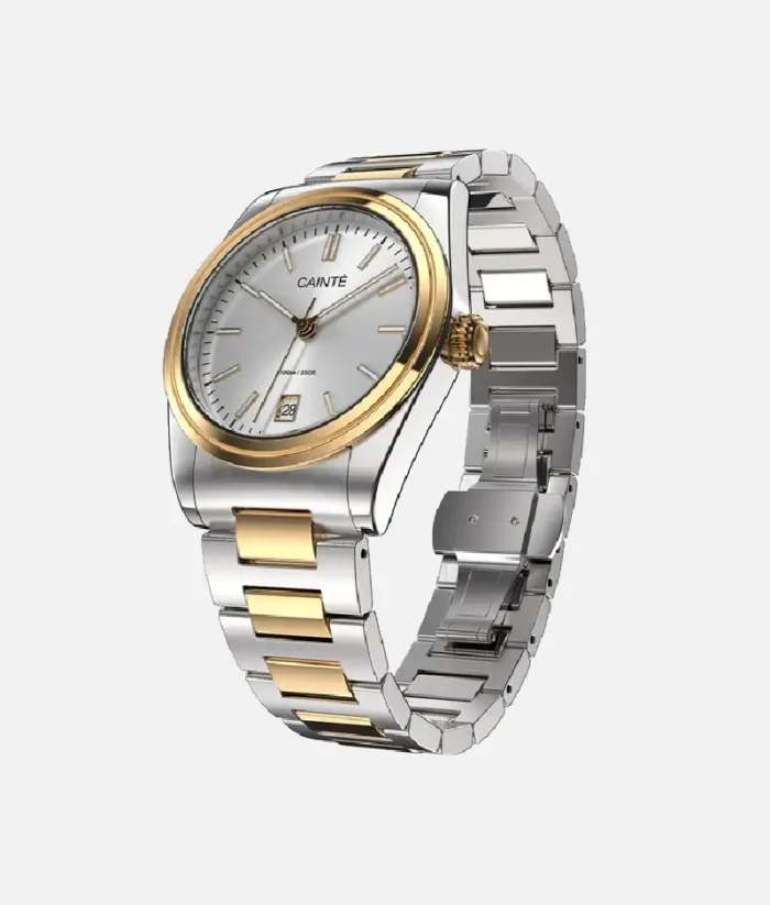 Cainte Claude Laurent Two Tone Watch White
