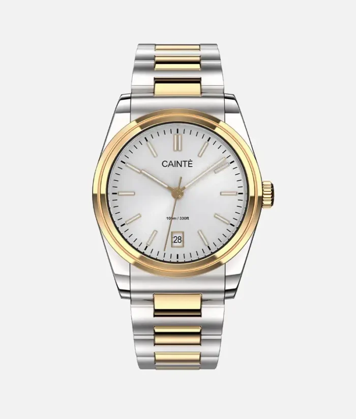 Cainte Claude Laurent Two Tone Watch White