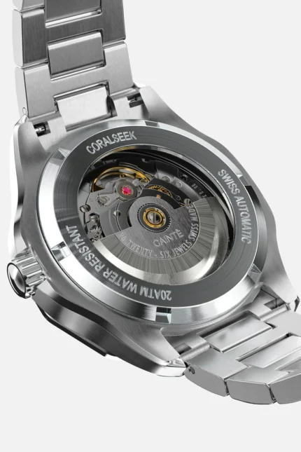 CORALSEEK Black, Swiss Movement, Automatic Watch