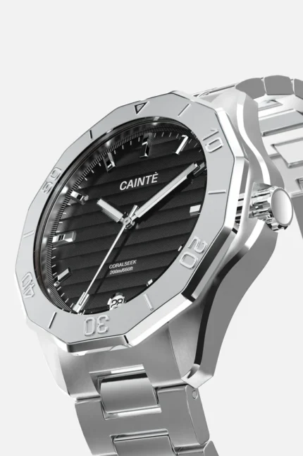 CORALSEEK Black, Swiss Movement, Quartz Watch