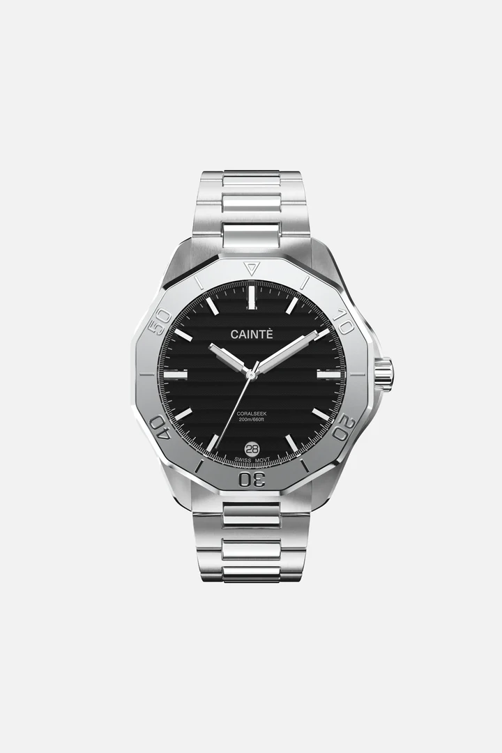 CORALSEEK Black, Swiss Movement, Quartz Watch CORALSEEK Black, Swiss Movement, Quartz Watch