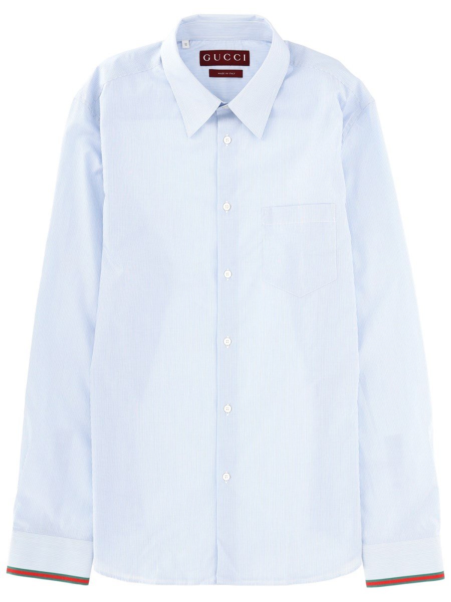 JUNYA WATANABE GUCCI STRIPED COTTON SHIRT AZURE JUNYA WATANABE GUCCI STRIPED COTTON SHIRT AZURE