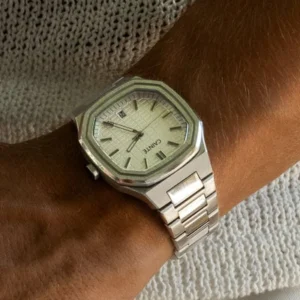 Cainte Silver Luxury Watch | Octagonal Stainless Steel Design