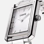 Cainte Silver Square Dial Watch | Luxury Stainless Steel