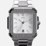 Cainte Silver Square Luxury Watch | Stainless Steel Design