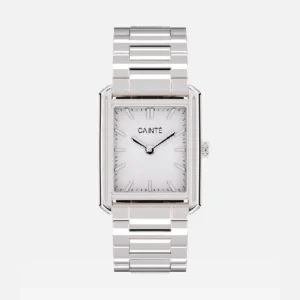 Cainte Silver Square Dial Watch | Luxury Stainless Steel
