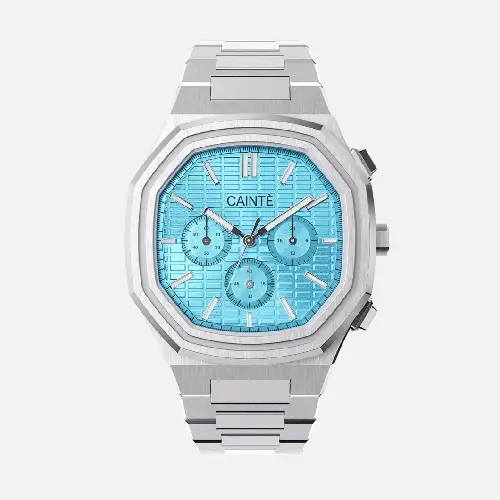 CAINTÉ Blue Dial Chronograph Watch for Men – Stainless Steel