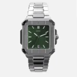 CAINTÉ Green Square Watch for Men – Luxury Stainless Steel Design