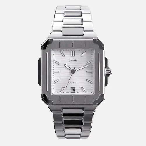 CAINTÉ Silver Square Watch 2026 – Premium Stainless Steel Design CAINTÉ Silver Square Watch 2026 – Premium Stainless Steel Design