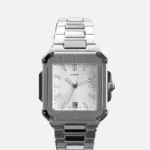 CAINTÉ Square Silver Watch for Men – Stainless Steel Design