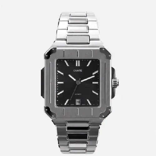 CAINTÉ Black Square Automatic Watch – Premium Stainless Steel