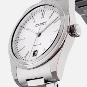 CAINTÉ White Dial Watch for Men – Luxury Stainless Steel Watch