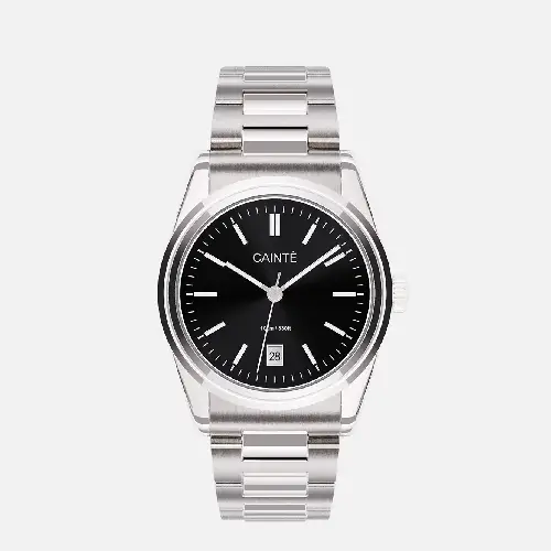 CAINTÉ Black Dial Watch for Men – Luxury Stainless Steel Design