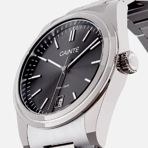 CAINTÉ Black Dial Watch for Men – Luxury Stainless Steel Design
