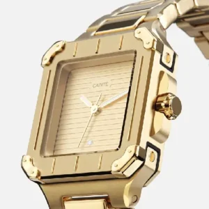 CAINTÉ Gold Rectangular Watch for Women – Premium Style