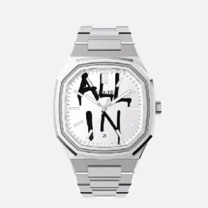 CAINTÉ Silver Graphic Watch for Men – Bold Stylish Design