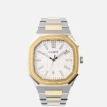 CAINTÉ Two-Tone White Dial Watch for Men – Classic Style