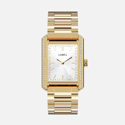 CAINTÉ Gold Rectangular Watch for Women – Stunning Luxury CAINTÉ Gold Rectangular Watch for Women – Stunning Luxury