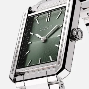 CAINTÉ Green Dial Stainless Steel Watch – Modern Men's Design