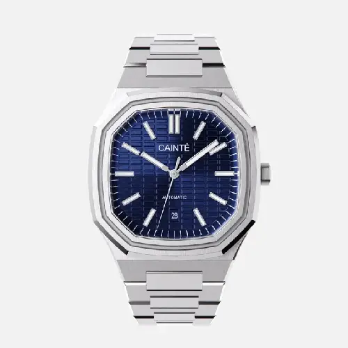 CAINTÉ Blue Dial Automatic Stainless Steel Men's Watch